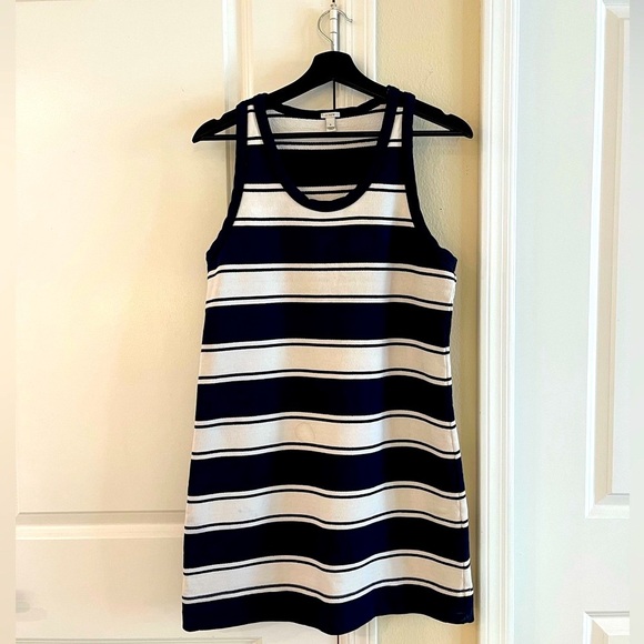 J. Crew Dresses & Skirts - 🎾 J. Crew Navy & White Tennis Stripe Racerback Mini Tank Dress , Size: S